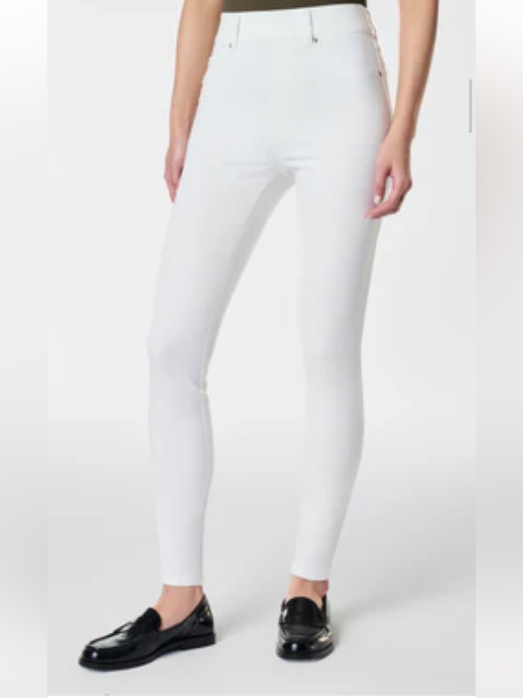 Spanx White Womens Jeggings - High Waist Stretch Skinny Jeans - Petite L